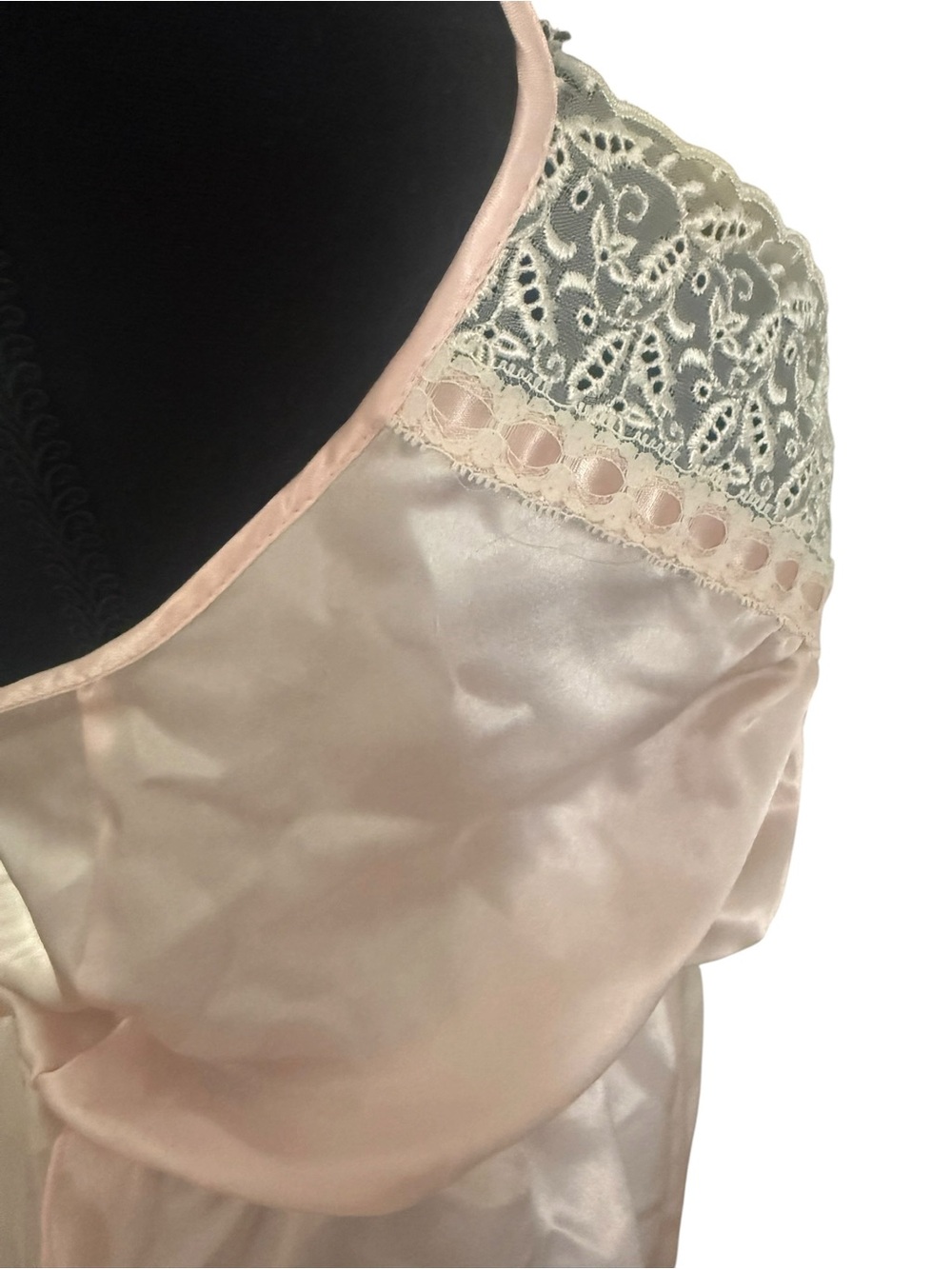 Val Mode VINTAGE Pink Satin Lace Nightie   ROBE  Size Small Lingerie - NO BELT S - Picture 12 of 14